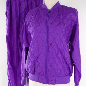 VINTAGE Full Zip 2 piece Quilted Track Suit Size Medium